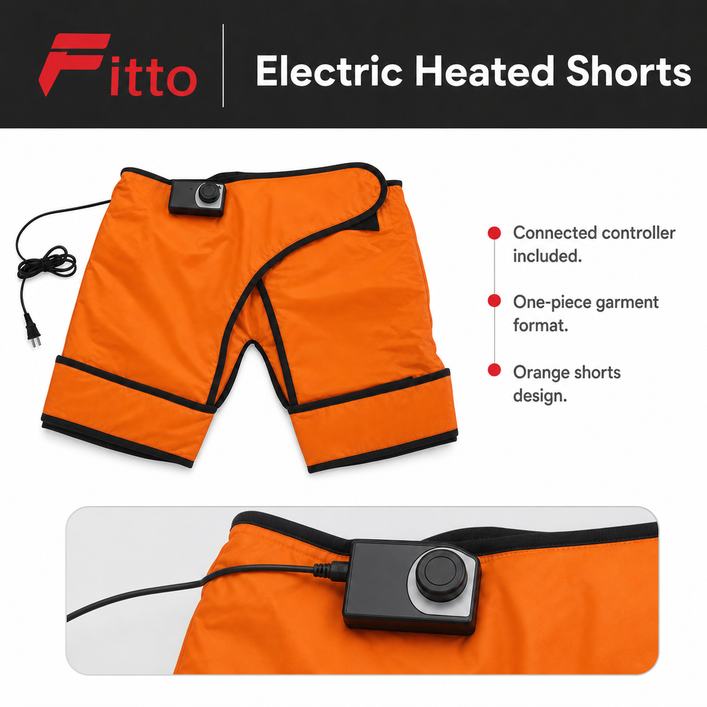 48 Pieces Electric Heated Shortses with Controller, Orange, 1 Piece
