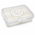 96 Pieces Food Storage Containers, Clear 4-Compartment Box with Locking Lid, 29 × 22 × 7 cm