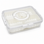 96 Pieces Food Storage Containers, Clear 4-Compartment Box with Locking Lid, 29 × 22 × 7 cm