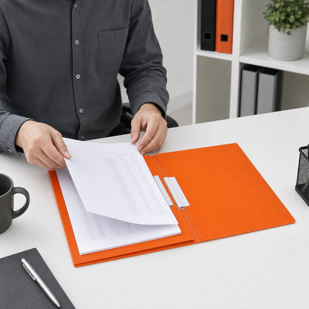 144 Pieces Orange A4 Dual Short Clip File Folder, 1 Piece