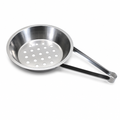 120 Pieces BBQ Grill Pan with Long Handle, 15 cm Silver Steel Cooking Pan, 1 Piece