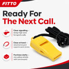 96 Pieces Referee Whistle with Lanyard, Sharp High Tone, Yellow