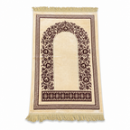 72 Pieces Prayer Mats, Turkish Style with Decorative Floral Border, Fringed Edge, Single Mat