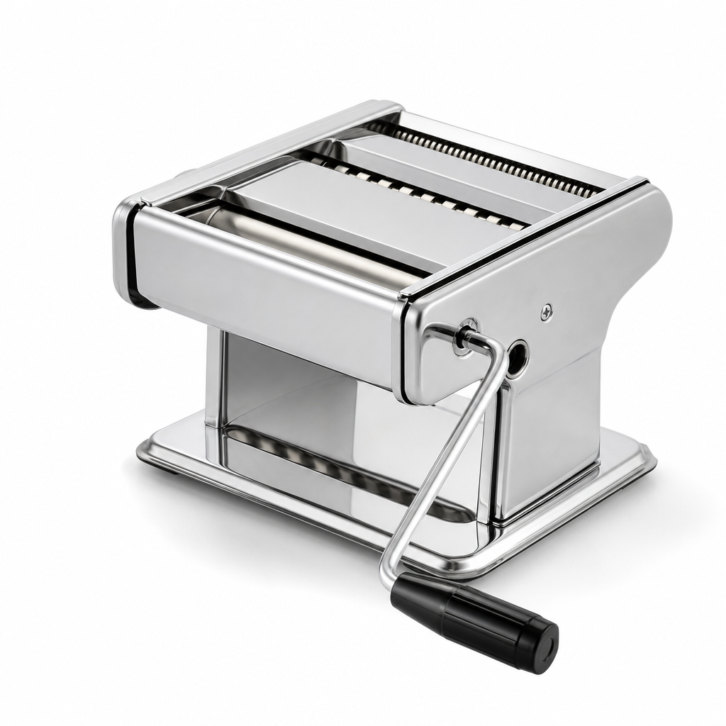 60 Pieces Stainless Steel Pasta and Noodle Maker with Adjustable Rollers, Manual Dough Sheeter, 1 Piece