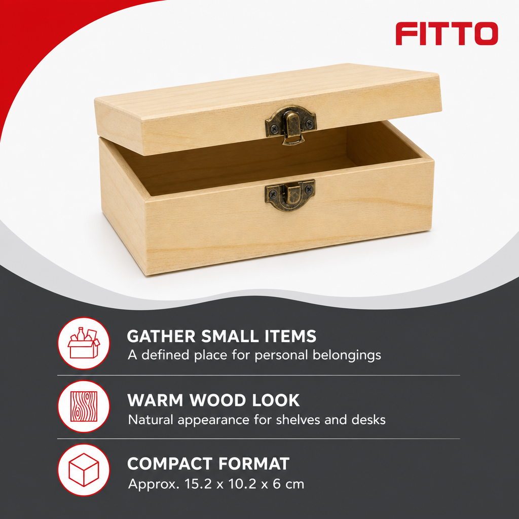 96 Pieces Wooden Storage Box, Rectangular Keepsake Organizer, 6 x 4 Inch