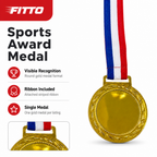 144 Pieces Sports Medal with Ribbon, Gold, 8 cm