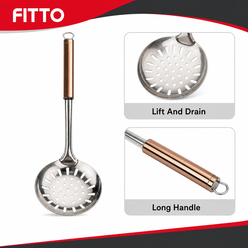 96 Pieces Rose Gold Stainless Steel Skimmer Spoon, 37 x 11 cm, 1 Piece