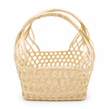96 Pieces Handwoven Natural Fiber Basket Handbags with Double Handle, Beige, 25.15 cm