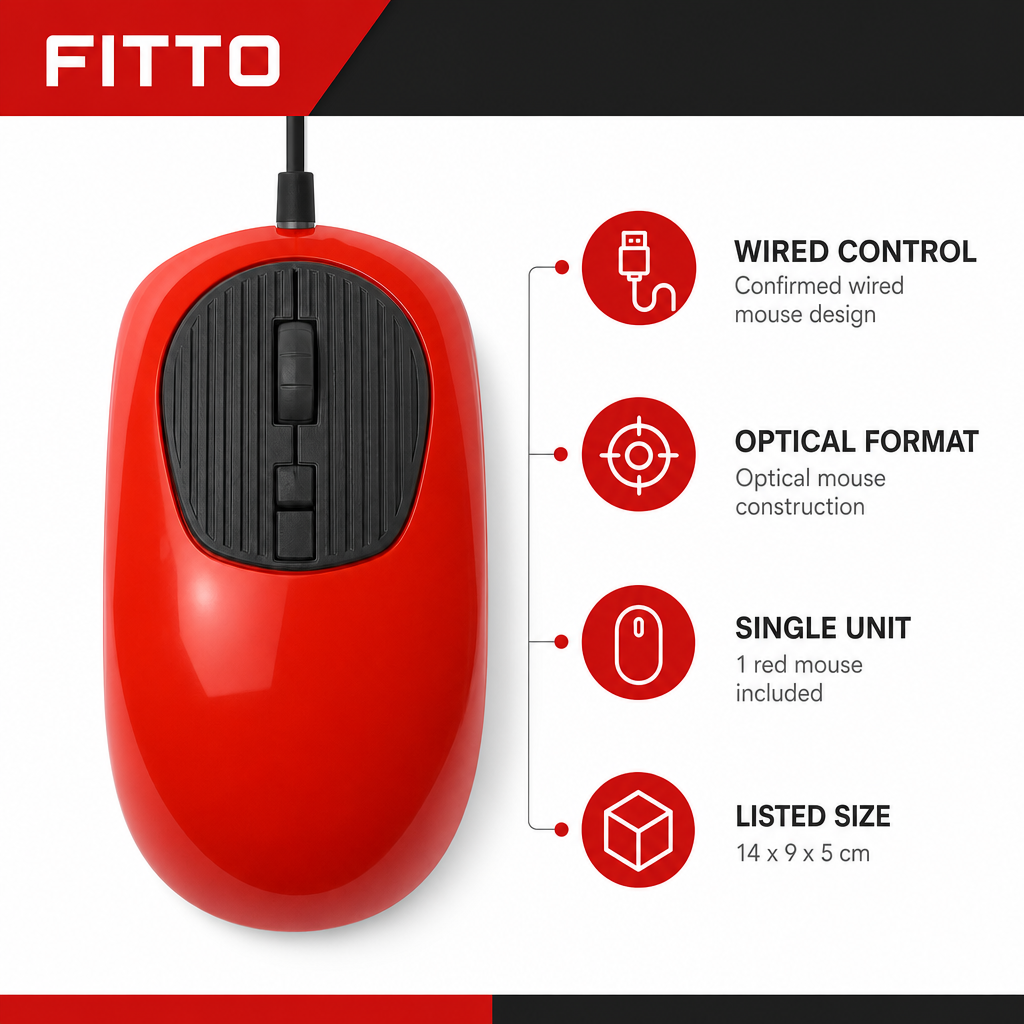 72 Pieces Wired Optical Mouse, Red, Single Computer Mouses for Desktop and Laptop Use