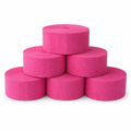 144 Pieces Paper Party Decorations Streamers, Fuchsia, 5 cm x 230 cm, 6 Pieces