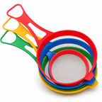 96 Pieces Plastic Mesh Strainer Set, 4-Piece Multicolor Kitchen Sieve Collection for Rinsing and Draining