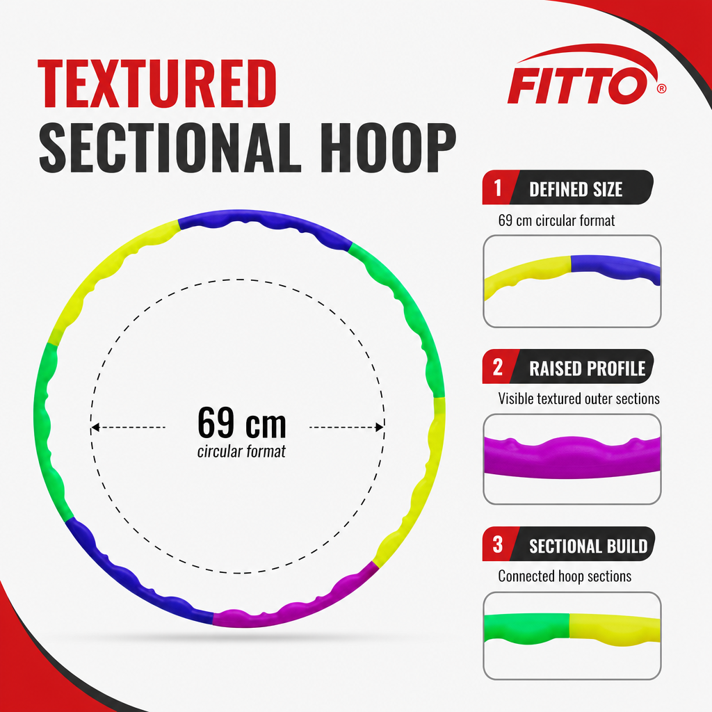 120 Pieces Massage Hoop 69 cm, Sectional Fitness Hoop With Textured Segments, Multicolor