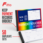 120 Pieces A5 NCR Payment Voucher Books, 50 Duplicate Sets, 1 Piece