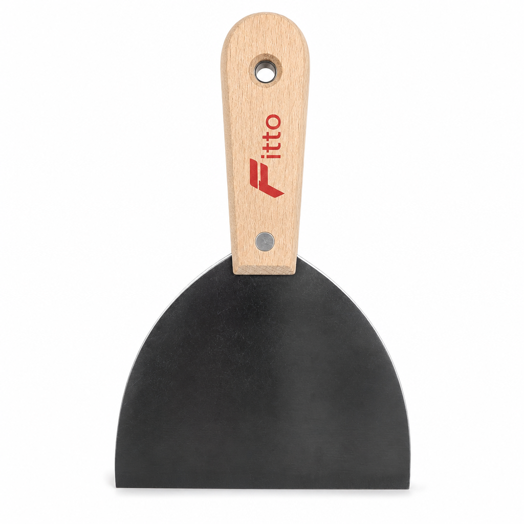 120 Pieces 5 Inch Putty Knife Paint Scraper with Wooden Handle, Natural Wood and Black, 1 Piece