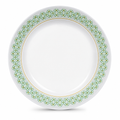 144 Pieces Dinner Plate, 7 Inch, White with Green and Yellow Pattern, Round Tablewares