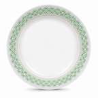 144 Pieces Dinner Plate, 7 Inch, White with Green and Yellow Pattern, Round Tablewares