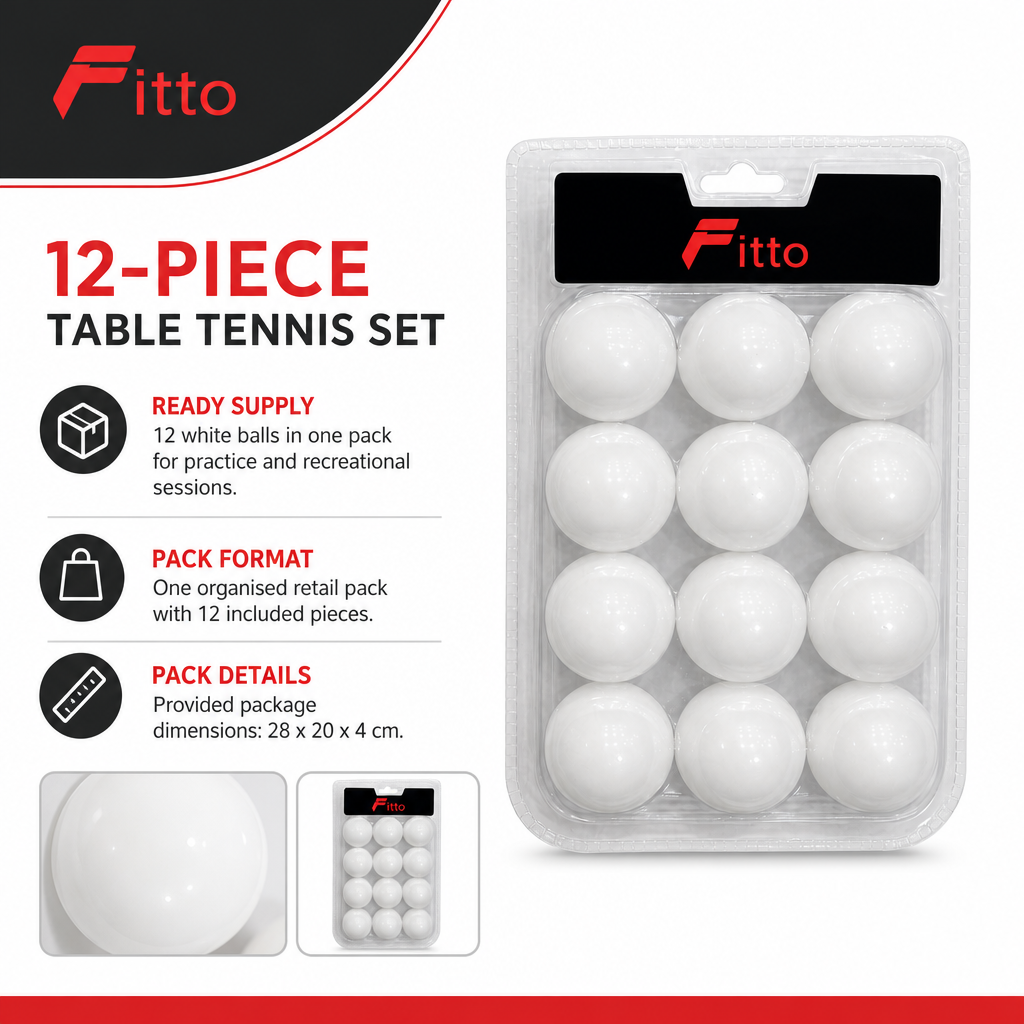 120 Pieces Table Tennis Balls, White, 12-Piece Pack for Practice and Recreational Play