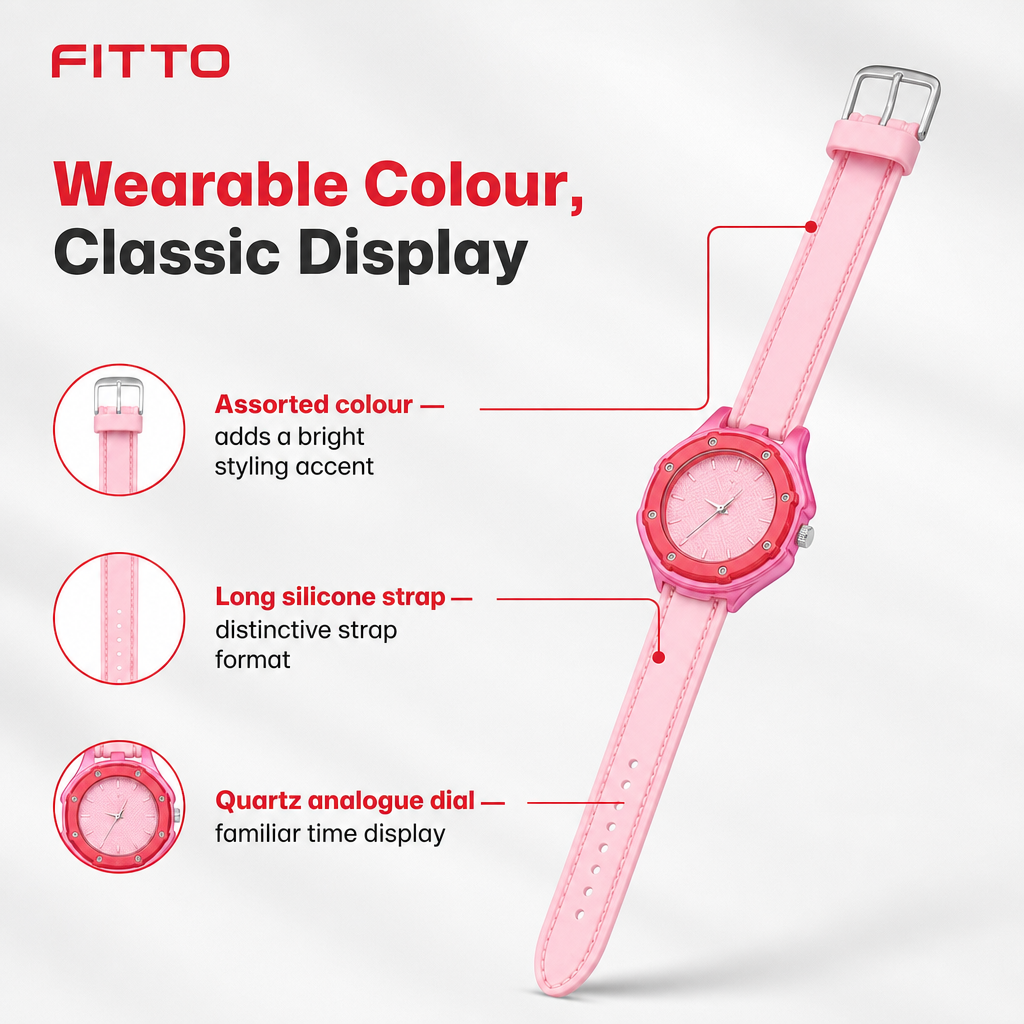 96 Pieces Assorted Colour Long Silicone Strap Quartz Analogue Wrist Watches, 1 Piece