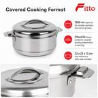 60 Pieces Stainless Steel Casserole With Lid, 1500 ml, Round Covered Cookwares With Side Handles