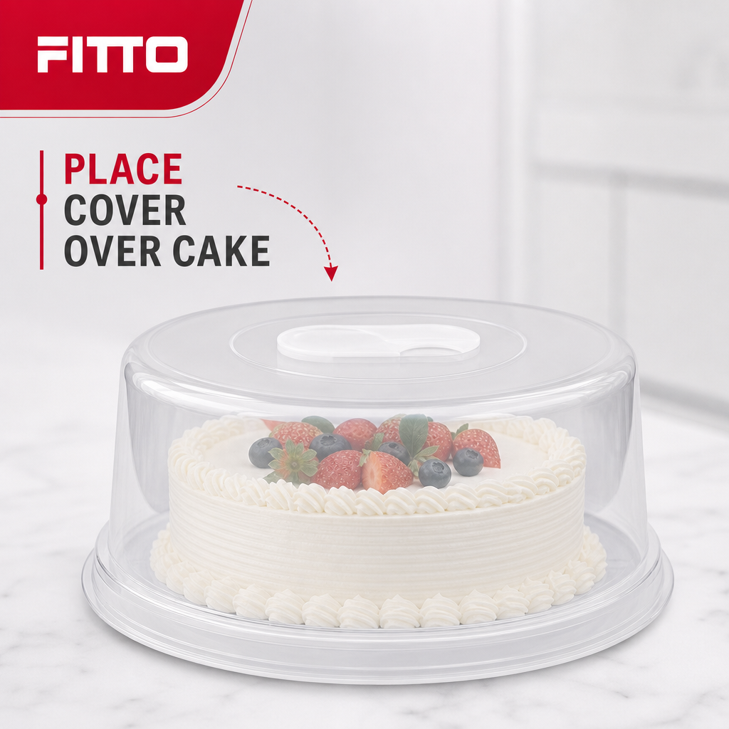 96 Pieces Clear Plastic Cake Covers with Round Base, 30 cm, 1 Piece