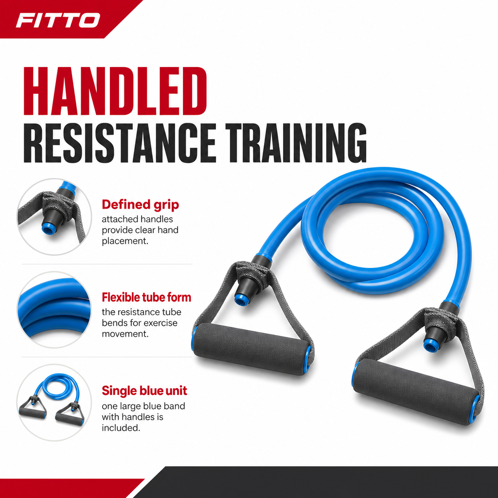 96 Pieces Resistance Bands with Handles, Toning Tube for Strength Workouts, Large Blue