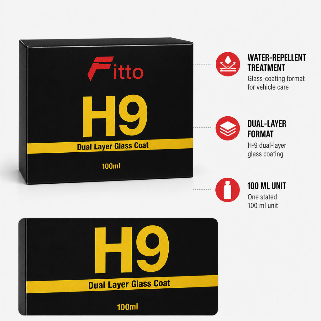 48 Pieces H-9 Dual Layer Glass Coating, 100 ml, Water-Repellent Automotive Surface Treatment