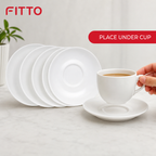 96 Pieces Opal Glass Saucer, 5.8 Inch, White, 6-Piece Pack