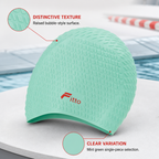 96 Pieces Bubble Swimming Cap, Mint Green Textured Pool Headwear, Single Piece