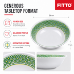 96 Pieces Melamine Salad Bowl, 10 Inch, White with Green and Yellow Pattern