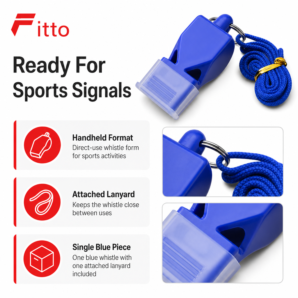120 Pieces Sports Hand Whistle with Lanyard, Blue, Single Piece