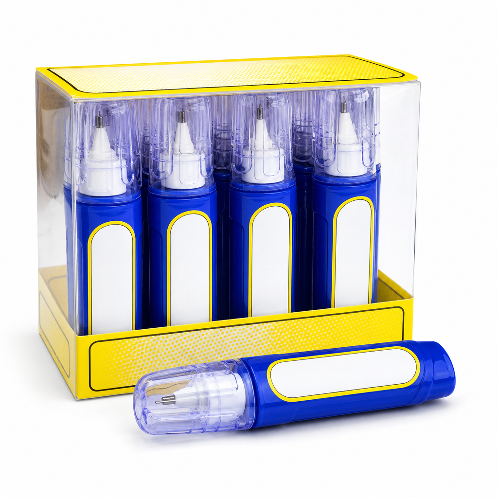 96 Pieces Correction Fluids 12ml With Metal Tip, 12-Pack