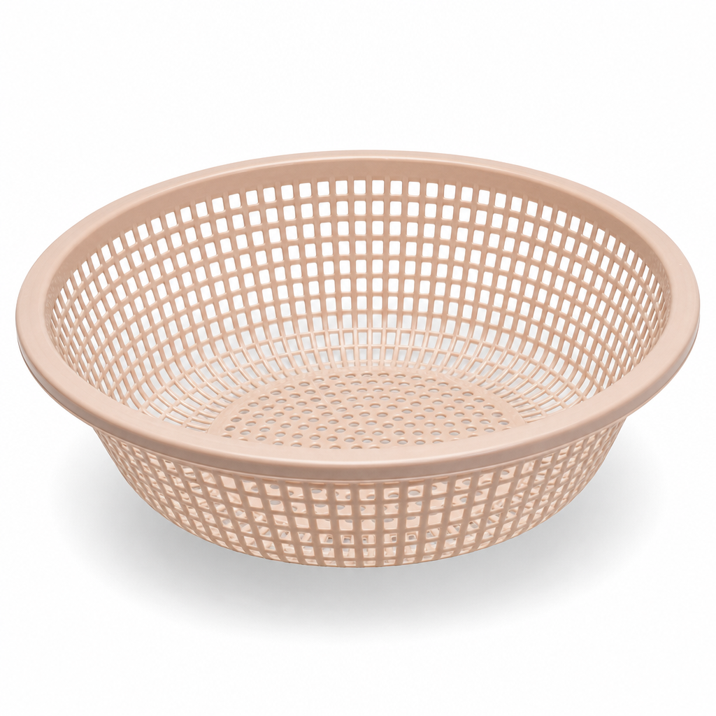 96 Pieces Large Plastic Colander Basket Light Peach 42 cm for Washing and Draining, 1 Piece