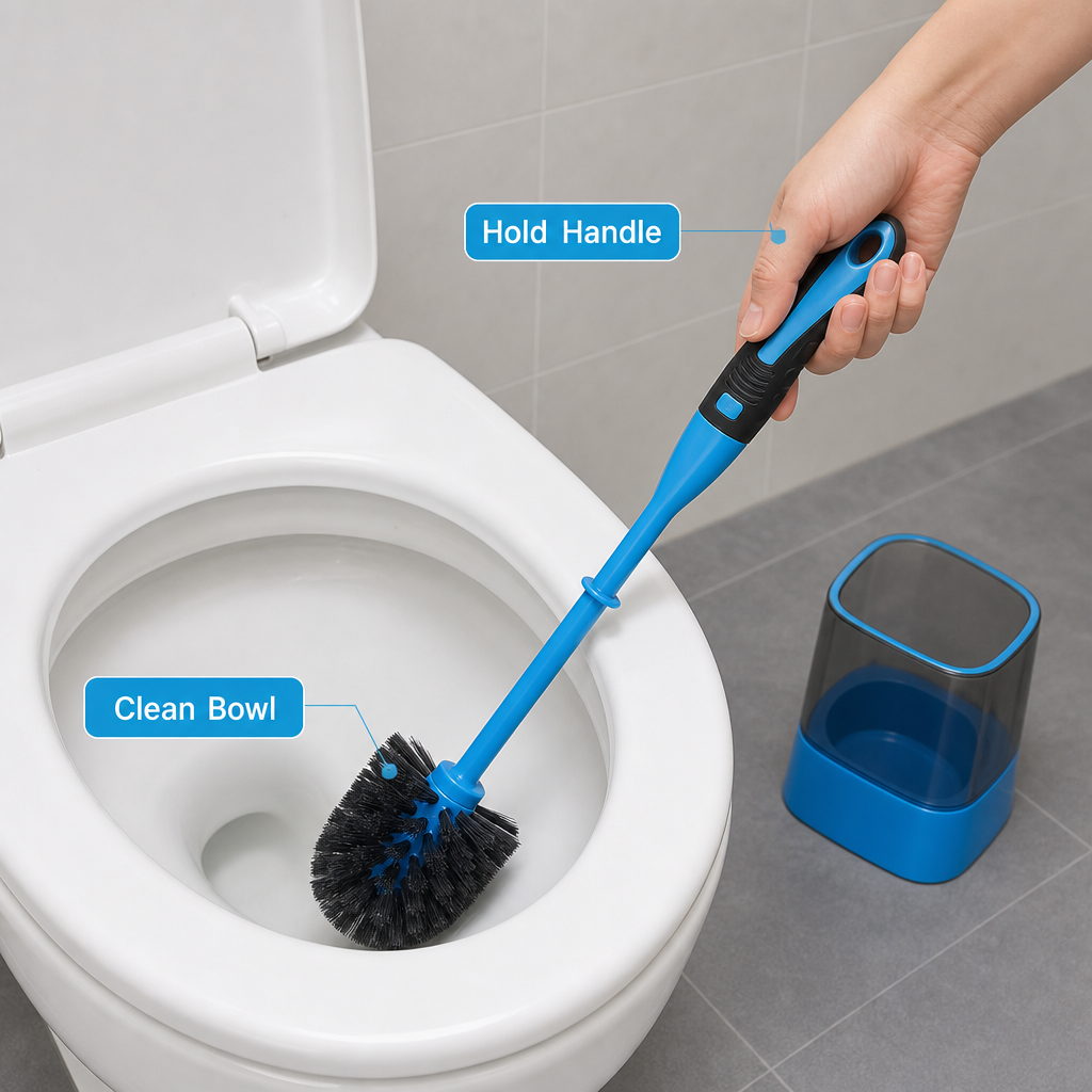 144 Pieces Toilet Brushes Set With Holder, 37 cm