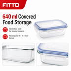 96 Pieces Rectangular Borosilicate Glass Food Container with PP Lid, 640 ml