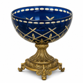 60 Pieces Decorative Pedestal Serving Bowl, Blue and Gold, 30 cm, 1 Piece