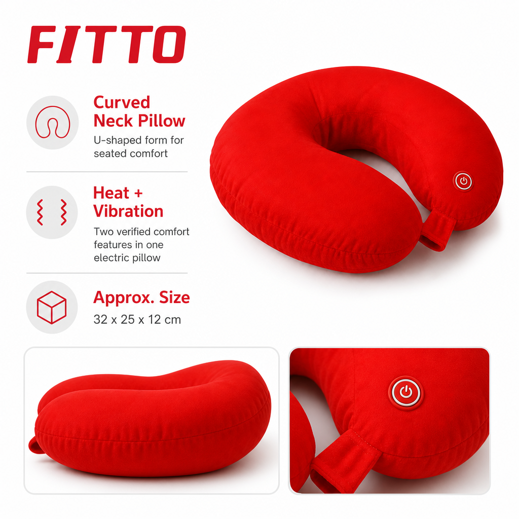 72 Pieces Electric Neck Massage Pillow with Heat and Vibration, Assorted Colour, 1 Piece