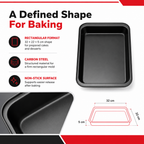 96 Pieces Cake Mold, Black Rectangular Carbon Steel Non-Stick Baking Pan, 32 × 22 × 5 cm, 1 Piece