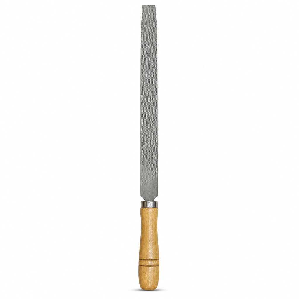 96 Pieces Metal Hand Files with Wooden Handle, 10 Inch, Silver and Natural Wood, 1 Piece