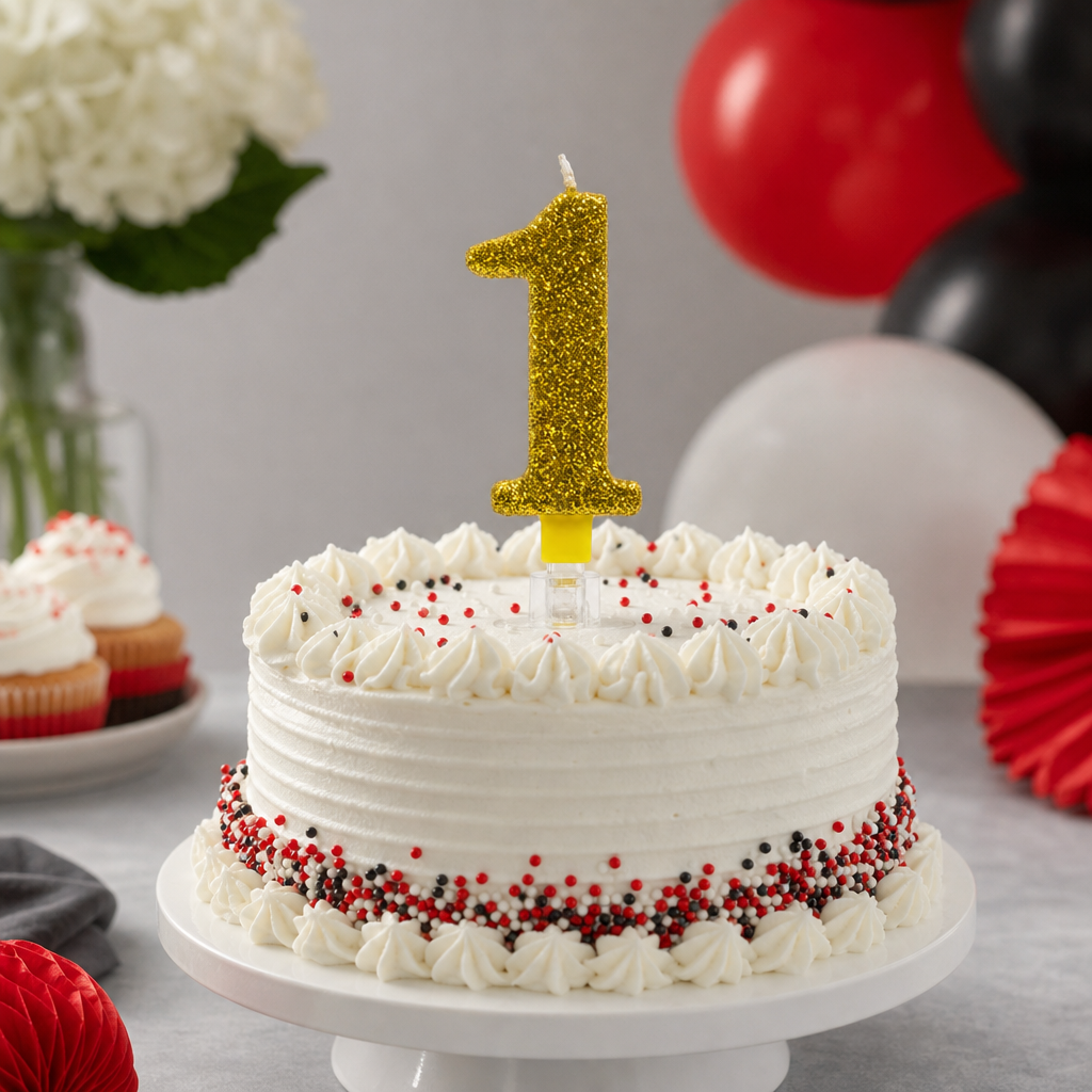 240 Pieces Sparkling Number 1 Cake Candle, Assorted Colour, 3 Inch, 1 Piece