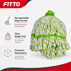 96 Pieces Cotton Mop Head, 150 g, Green and White, Floor Cleaning Head
