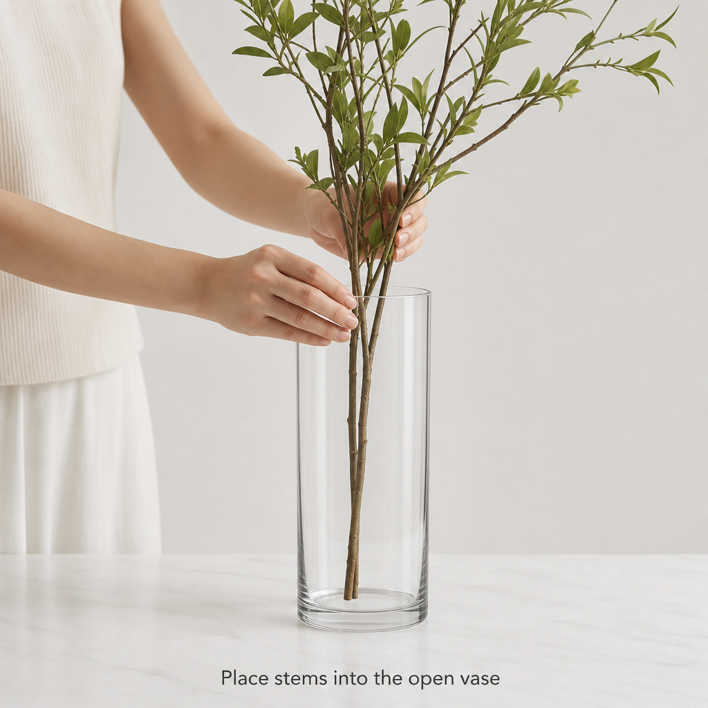 48 Pieces Tall Clear Glass Decorative Vase, Cylinder Shape, 16 x 16 x 48 cm