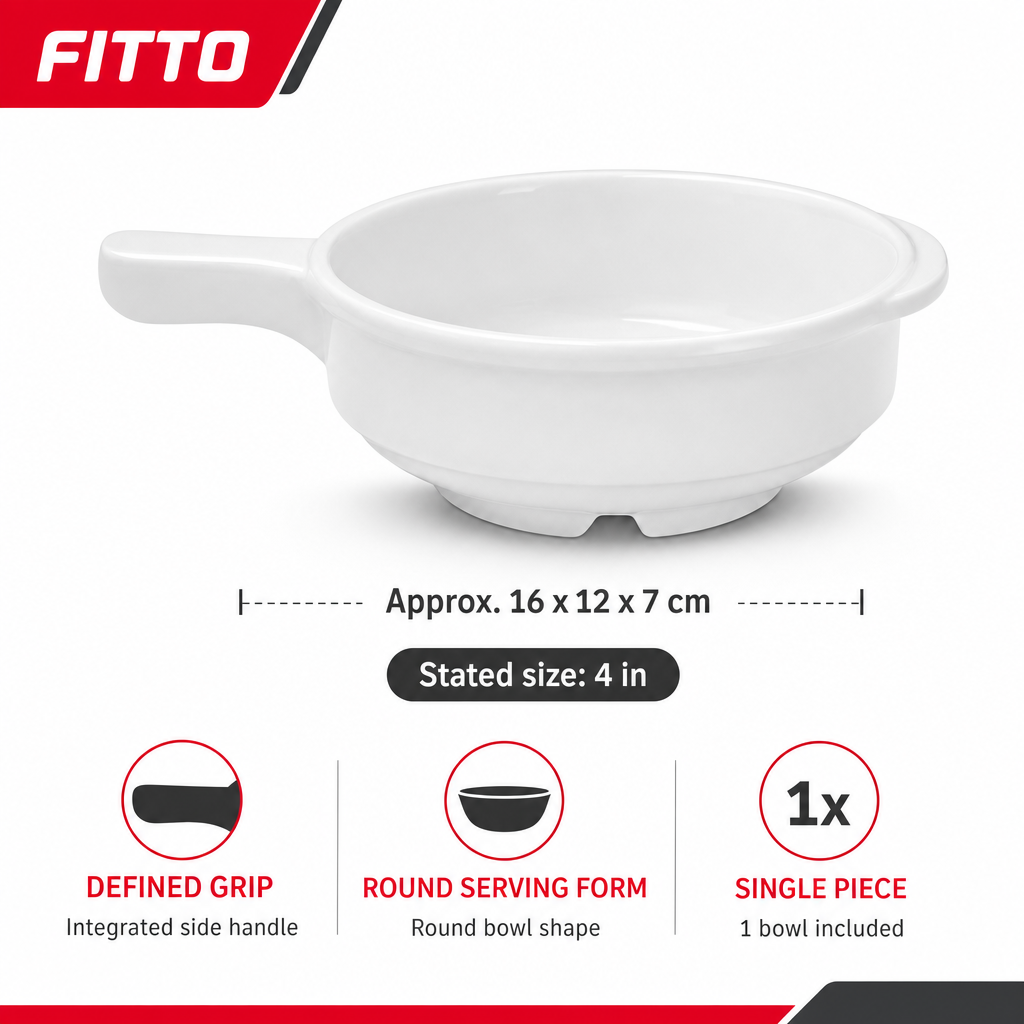 120 Pieces White Round Soup Bowl with Handle, 4 in, 1 Piece