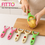144 Pieces Y-Shaped Fruit and Vegetable Peeler Set, 6 Pieces, Assorted Pink Cream and Green Handles
