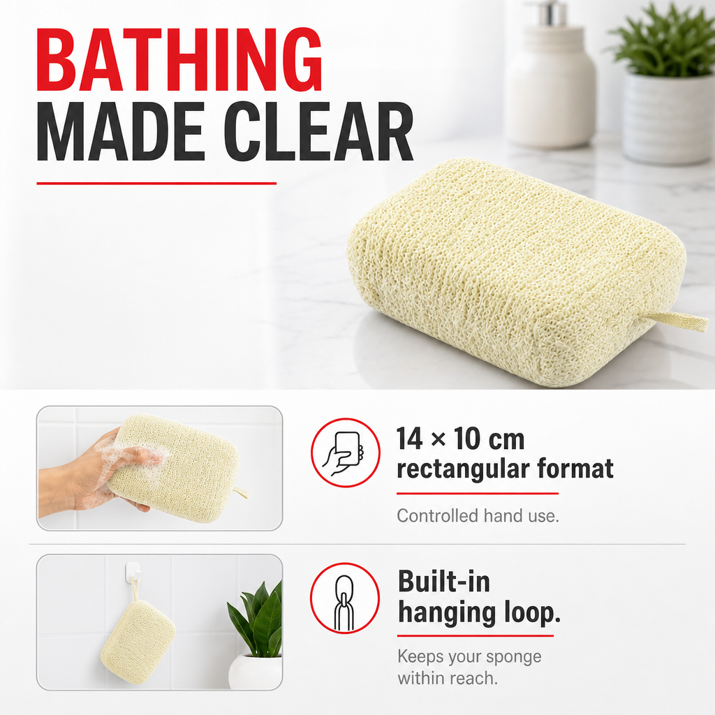240 Pieces Rectangular Bath Sponges, Off-White, 14 × 10 cm, 1 Piece