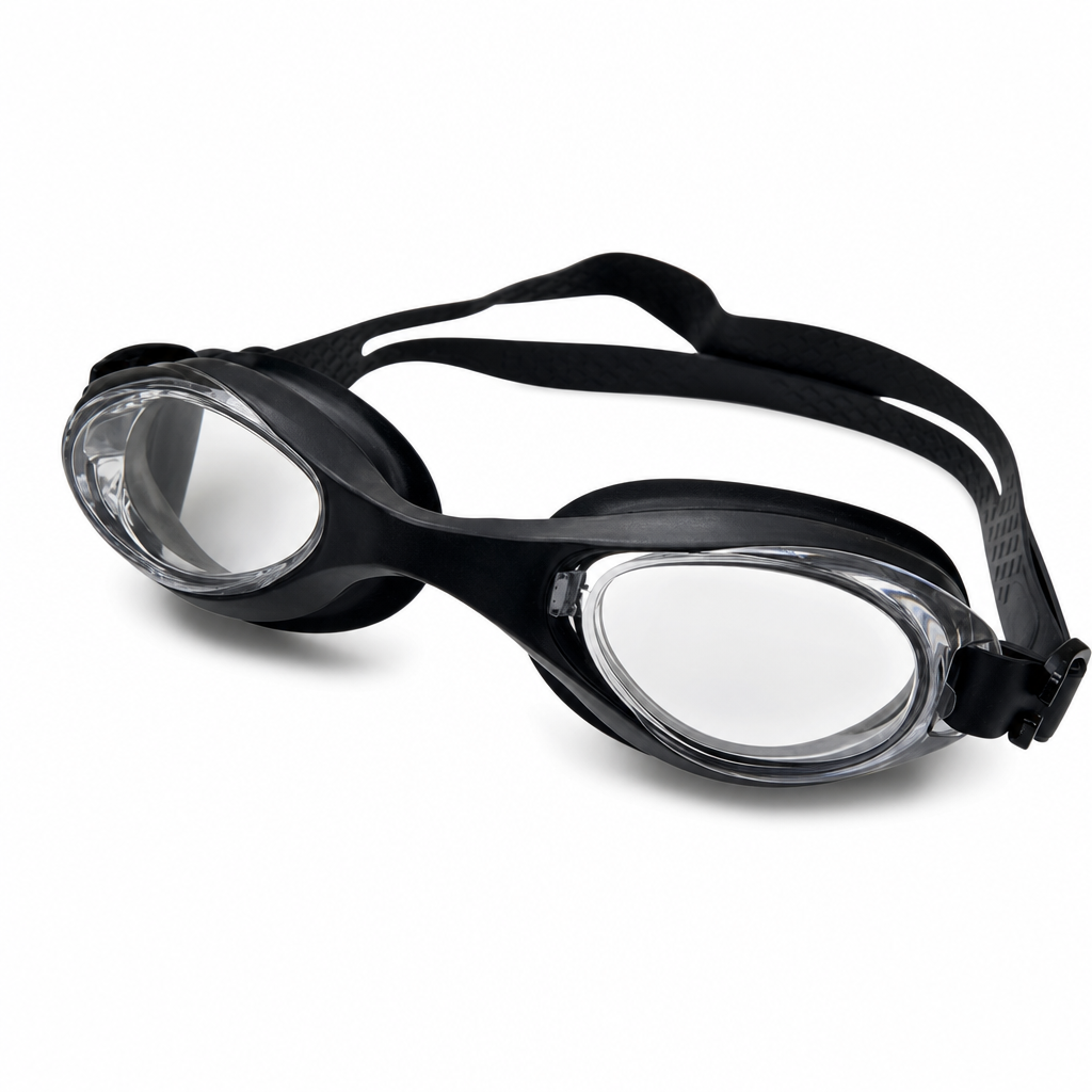 96 Pieces Swimming Goggles for Training, Adjustable Strap, Clear Lenses, Black