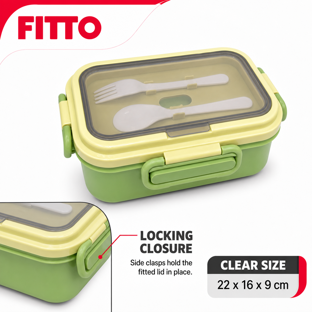 96 Pieces Rectangular Lunch Box with Locking Lid, Yellow and Green Plastic Food Storage Containers, 1 Piece, 22 x 16 x 9 cm