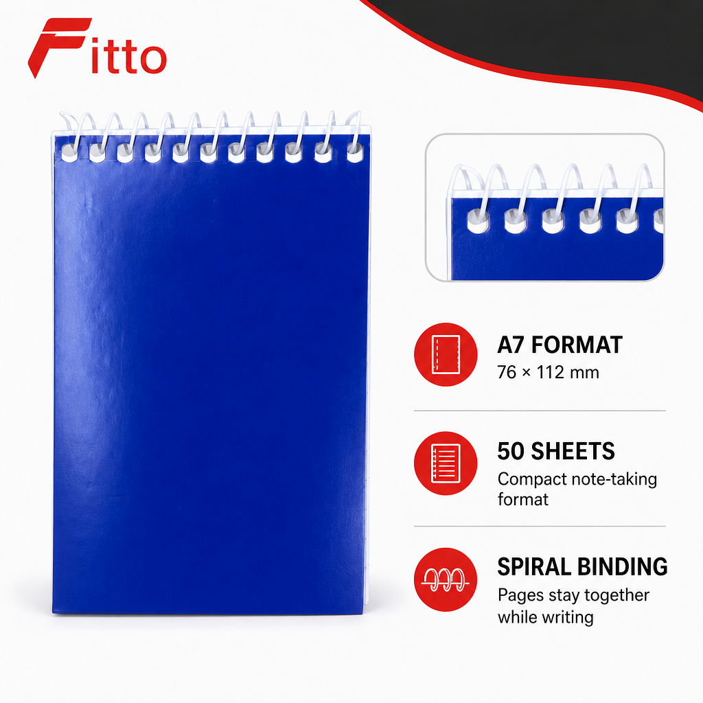 240 Pieces Executive Spiral Notebook A7, 76 × 112 mm, 50 Sheets, Blue Cover