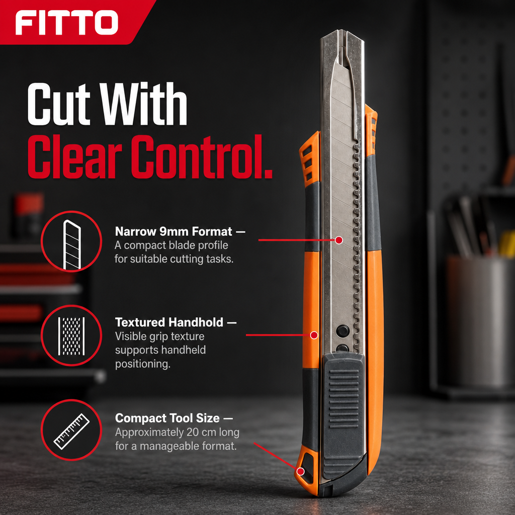120 Pieces Utility Knives, 9mm Blade Cutter with Grey and Orange Handle, 20 cm