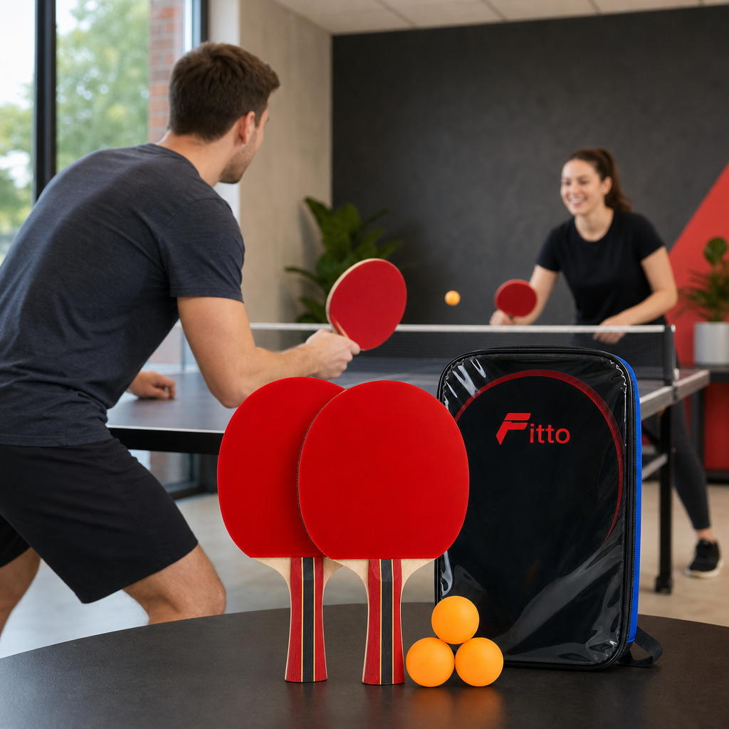 96 Pieces Table Tennis Racket Set with 2 Rackets, 3 Balls and Carry Case