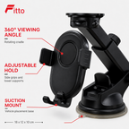 96 Pieces Car Phone Holder With Suction Mount, 360° Rotating Adjustable Cradle for Vehicle Use